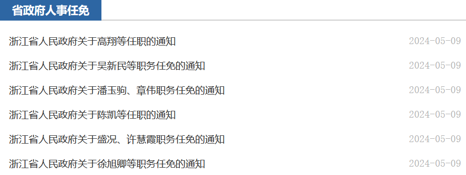 浙江省委最新人事任免动态解析